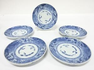 古伊万里　染付　六寸皿　5客